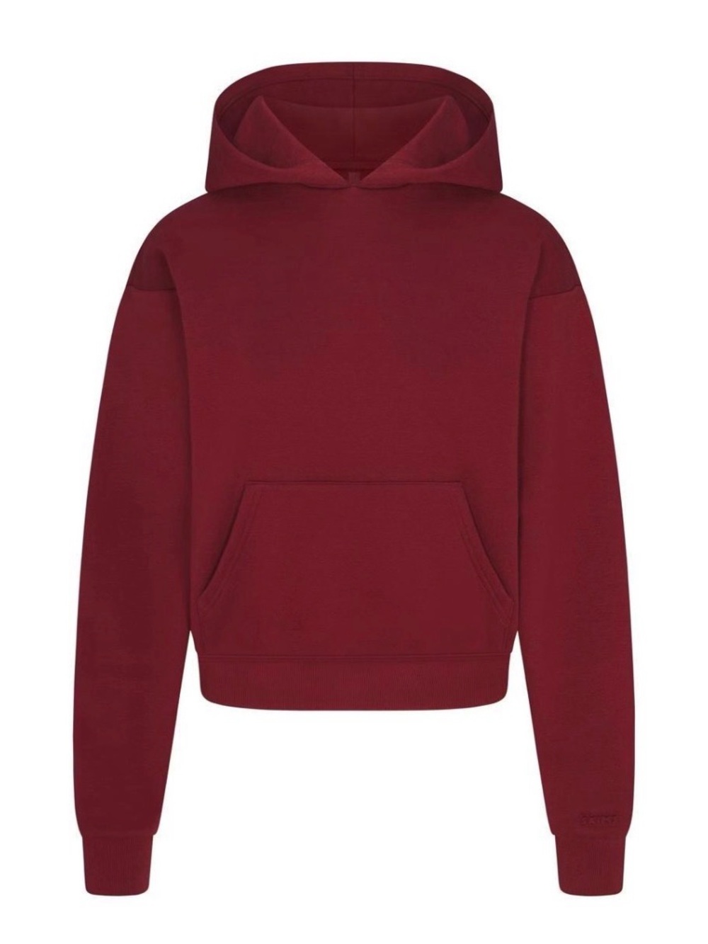NWT SKIMS Cotton Fleece Classic Pullover Hoodie in Merlot Size Large
